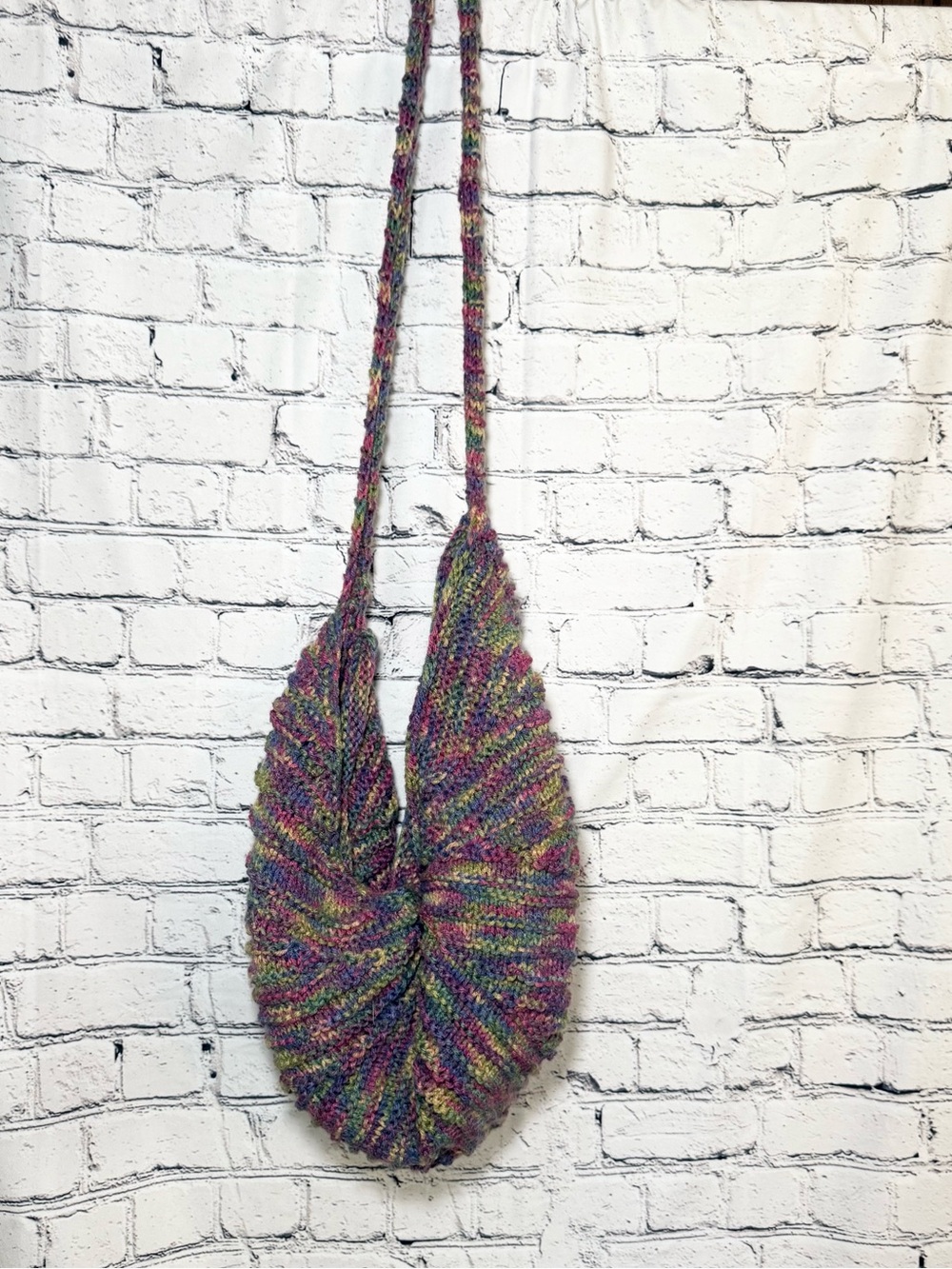 Handmade Multicolor Knit Crossbody Bag